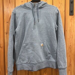Carhartt Heathered Blue quarter zip Hoodie